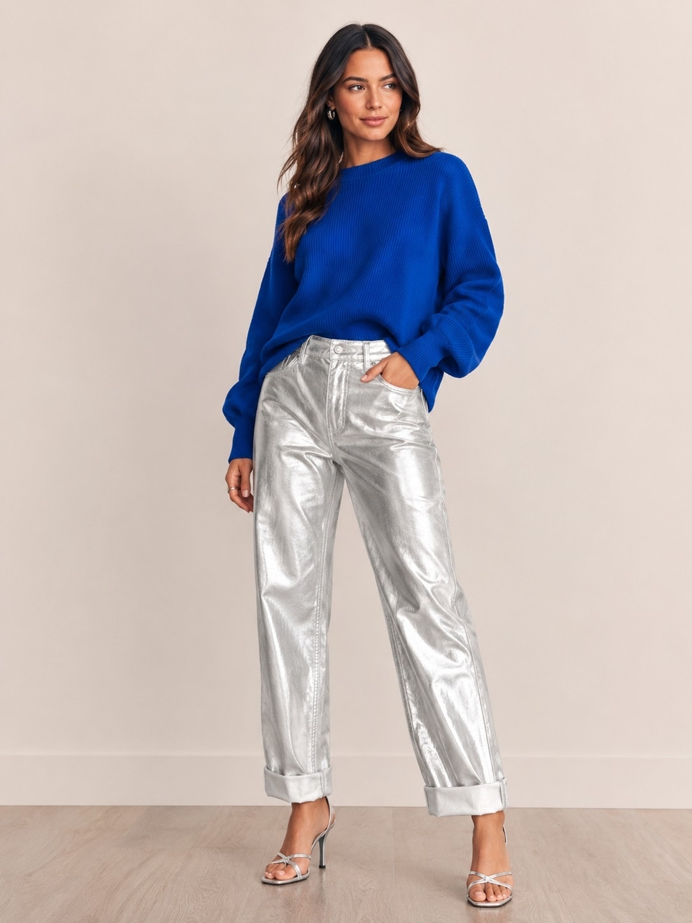 Liu Jo Foil Effect Straight-leg Jeans
